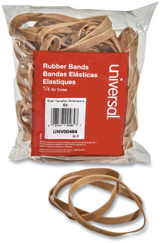 Universal® Rubber Bands Size 64, 0.04" Gauge, Beige, 4 oz Box, 80/Pack