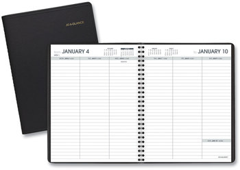 AT-A-GLANCE® Weekly Planner Ruled for Open Scheduling 8.75 x 6.75, Black Cover, 12-Month (Jan to Dec): 2026