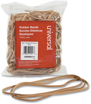 Universal® Rubber Bands Size 117, 0.06" Gauge, Beige, 4 oz Box, 50/Pack