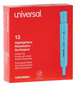 A Picture of product UNV-08864 Universal™ Desk Highlighters Fluorescent Blue Ink, Chisel Tip, Barrel, Dozen
