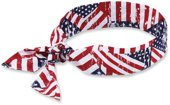 ergodyne® Chill-Its 6700 Cooling Polymer Headband with Tie. One Size Fits Most. 36.5 X 2 in. Stars and Stripes Design. Ships in 1-3 Business Days.
