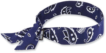 ergodyne® Chill-Its 6700 Cooling Polymer Headband with Tie. One Size Fits Most. 36.5 X 2 in. Navy Western Design. Ships in 1-3 Business Days.