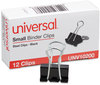 A Picture of product UNV-10200VP Universal® Binder Clips Small, Black/Silver, 12/Box