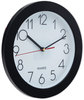 A Picture of product UNV-10421 Universal® Bold Round Wall Clock 9.75" Overall Diameter, Black Case, 1 AA (sold separately)