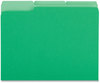 A Picture of product UNV-10502 Universal® Deluxe Colored Top Tab File Folders 1/3-Cut Tabs: Assorted, Letter Size, Green/Light Green, 100/Box