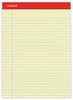 A Picture of product UNV-10630 Universal® Perforated Ruled Writing Pads Wide/Legal Rule, Red Headband, 50 Canary-Yellow 8.5 x 11.75 Sheets, Dozen