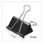 A Picture of product UNV-11112 Universal® Binder Clips with Storage Tub, Large, Black/Silver, 12/Pack