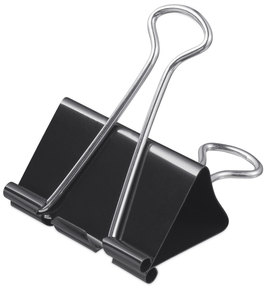 Universal® Binder Clips with Storage Tub, Large, Black/Silver, 12/Pack