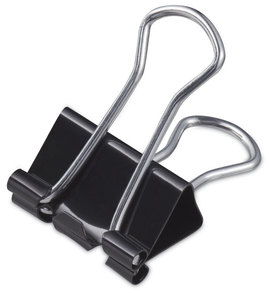 Universal® Binder Clips with Storage Tub, Small, Black/Silver, 40/Pack