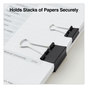 A Picture of product UNV-11160 Universal® Binder Clips with Storage Tub, (50) Small (0.75"), (10) Medium (1.25"), Black/Silver
