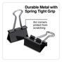 A Picture of product UNV-11160 Universal® Binder Clips with Storage Tub, (50) Small (0.75"), (10) Medium (1.25"), Black/Silver