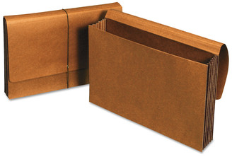Universal® Extra Wide Expanding Wallets 5.25" Expansion, 1 Section, Elastic Cord Closure, Legal Size, Redrope