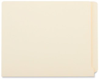 Universal® Deluxe Reinforced End Tab Folders 9" High Front, Straight Tabs, Letter Size, 0.75" Expansion, Manila, 100/Box
