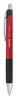 A Picture of product UNV-15542 Universal™ Comfort Grip® Retractable Ballpoint Pen Medium 1 mm, Red Ink, Red/Black Barrel, Dozen