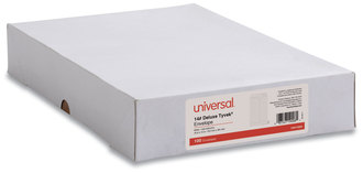 Universal® Deluxe Tyvek® Envelopes #15, Square Flap, Self-Adhesive Closure, 10 x 15, White, 100/Box