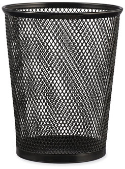 Universal® Deluxe Mesh Jumbo Pencil Cup Steel 4.38" Diameter x 5.38"h, Black