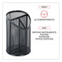 A Picture of product UNV-20019 Universal® Metal Mesh 3-Compartment Pencil Cup 4.13" Diameter x 6"h, Black