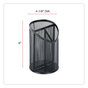 A Picture of product UNV-20019 Universal® Metal Mesh 3-Compartment Pencil Cup 4.13" Diameter x 6"h, Black