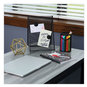 A Picture of product UNV-20019 Universal® Metal Mesh 3-Compartment Pencil Cup 4.13" Diameter x 6"h, Black