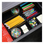 A Picture of product UNV-20021 Universal® Metal Mesh Drawer Organizer Six Compartments, 15 x 11.88 2.5, Black