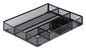 A Picture of product UNV-20021 Universal® Metal Mesh Drawer Organizer Six Compartments, 15 x 11.88 2.5, Black