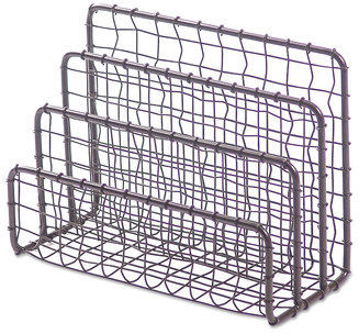 Universal® Vintage Wire Mesh File/Letter Sorter File and Letter 3 Sections, DL to Legal Size Files, 6.63" x 2.88" 5.13", Bronze