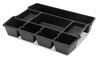 A Picture of product UNV-20120 Universal® High Capacity Drawer Organizer Eight Compartments, 14.88 x 11.88 2.5, Plastic, Black