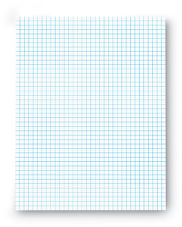 Universal® Quadrille-Rule Glue Top Pads Quadrille Rule (4 sq/in), 50 White 8.5 X 11 Sheets, Dozen