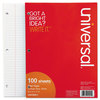 A Picture of product UNV-20911 Universal® Filler Paper 3-Hole, 8.5 x 11, Medium/College Rule, 100/Pack