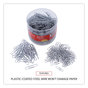 A Picture of product UNV-21001 Universal® Plastic-Coated Paper Clips with Two-Compartment Dispenser Tub, (750) #2 (250) Jumbo Silver