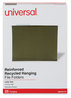 A Picture of product UNV-24113 Universal® Deluxe Reinforced Recycled Hanging File Folders Letter Size, 1/3-Cut Tabs, Standard Green, 25/Box