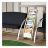 A Picture of product ABA-DDEXPO6WBC Alba™ Literature Floor Display Rack 19.68 x 13.38 36.61, White/Woodgrain