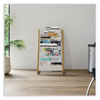 A Picture of product ABA-DDEXPO8WBC Alba™ Literature Floor Display Rack 22.8 x 19.69 36.61, White/Woodgrain