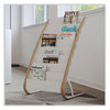 A Picture of product ABA-DDEXPO8WBC Alba™ Literature Floor Display Rack 22.8 x 19.69 36.61, White/Woodgrain