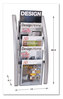 A Picture of product ABA-DDICE5M Alba™ Wall Literature Display 13w x 3.5d 28.5h, Silver Gray/Translucent