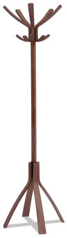 Alba™ Café Wood Coat Stand Cafe Ten Peg/Five Hook, 21.67w x 21.67d 69.33h, Espresso Brown