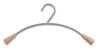 A Picture of product ABA-PMCIN6 Alba™ Metal and Wood Coat Hangers 16.8", Metallic Gray/Mahogany, 6/Set
