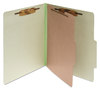 A Picture of product ACC-16044 ACCO Pressboard Classification Folders 2" Expansion, 1 Divider, 4 Fasteners, Legal Size, Leaf Green Exterior, 10/Box