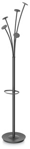 Alba™ Festival Coat Stand with Umbrella Holder, Five Knobs, 14w x 14d 73.67h, Black