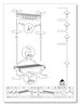 A Picture of product ABA-PMLUX6 Alba™ Lux Garment Rack Racks, Two-Sided, 2-Shelf Coat 6 Hanger/6 Hook, 44.8w x 21.67d 70.8h, Silver/Wood