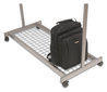 A Picture of product ABA-PMLUX6 Alba™ Lux Garment Rack Racks, Two-Sided, 2-Shelf Coat 6 Hanger/6 Hook, 44.8w x 21.67d 70.8h, Silver/Wood