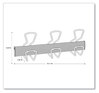 A Picture of product ABA-PMPRO3M Alba™ Wall-Mount Coat Hooks 18.11 x 2.95 6.45, Metal, Silver, 22 lb Capacity