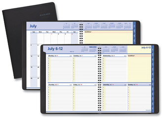 AT-A-GLANCE® QuickNotes® Weekly/Monthly Planner 10 x 8, Black Cover, 12-Month (July to June): 2025 2026