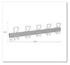 A Picture of product ABA-PMPRO5M Alba™ Wall-Mount Coat Hooks 29.92 x 2.95 6.45, Metal, Silver, 22 lb Capacity