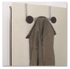 A Picture of product ABA-PMS3P Alba™ Over the Door Metal and Plastic Coat Hook 3 Pegs, Black, 20 lb Capacity