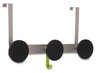 A Picture of product ABA-PMS3P Alba™ Over the Door Metal and Plastic Coat Hook 3 Pegs, Black, 20 lb Capacity