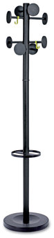 Alba™ Stan3 Coat Rack Steel Stand Alone Eight Knobs, 15w x 15d 69.3h, Black