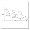 A Picture of product ABA-PMV3 Alba™ Wooden Coat Hook Three Wood Peg Wall Rack, Brown/Silver, 45 lb Capacity