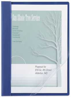 ACCO Clear Front Vinyl Report Cover Prong Fastener, 0.5" Capacity, 8.5 x 11, Clear/Blue