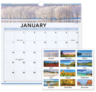AT-A-GLANCE® Landscape Monthly Wall Calendar Landscapes Photography, 12 x White/Multicolor Sheets, 12-Month (Jan to Dec): 2026